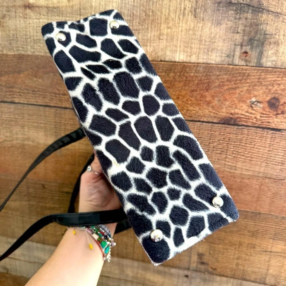 Kate Spade Vintage Y2K Faux Fur Animal Print Tote Bag
